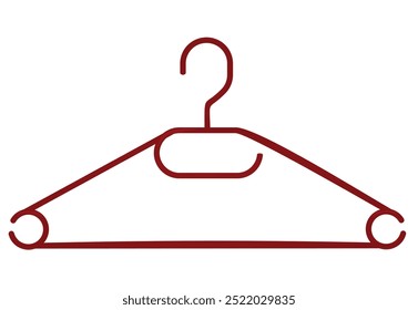 Percha de plástico rojo. Ilustración vectorial