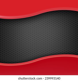 red plastic on dark hexagon pattern