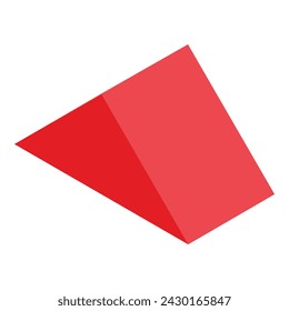 Red plastic roof icon isometric vector. Children construction. House education