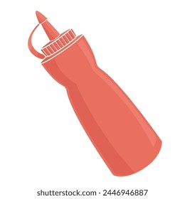 red plastic sauce bottle color vector illustration
