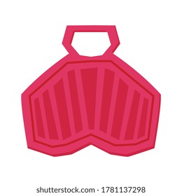 Red Plastic Sled, Winter Outdoor Sports and Leisure Equipment Vector Illustration