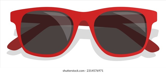 Gafas de sol de plástico rojo, accesorios de viaje y verano