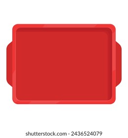 Red plastic tray icon cartoon vector. Food menu pot. Cooking cuisine food