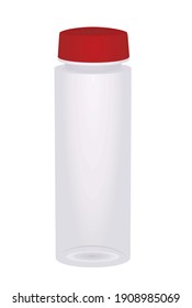 Red plastic water bottle. vector