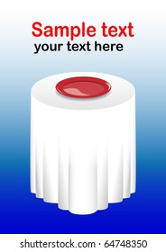 Red plate on a white table