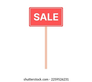 The red plate is for sale. Vector illustration