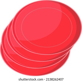 Red plates, illustration, vector on a white background.