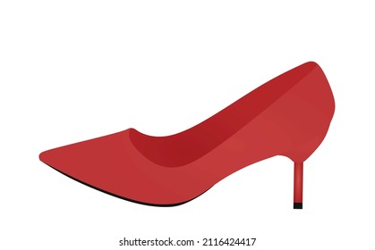 Red platform shoe. vector illustration