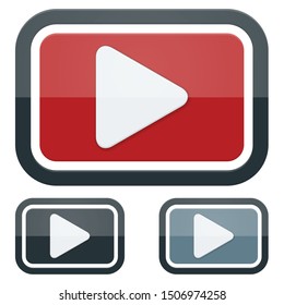 Red Play Arrow button sign illustration