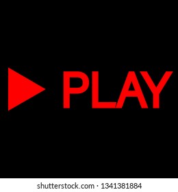 RED PLAY BUTTON FOR BLACK BACKGROUND