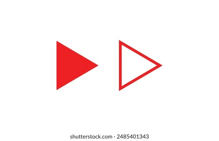 red Play button icon set. Collection of media player icons. Video media player symbol. red play vector logo