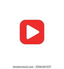 Red play button icon vector