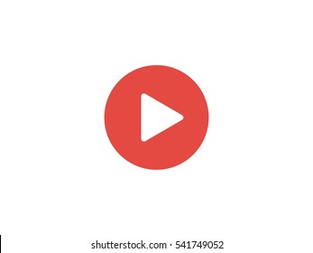 Red play button icon vector illustration on white background