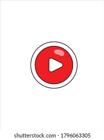 Red play button illustration design