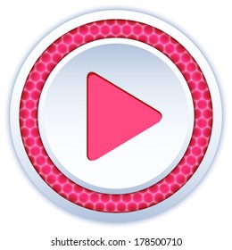Red play button isolated on white background