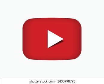 Red play button . Live video icon . 