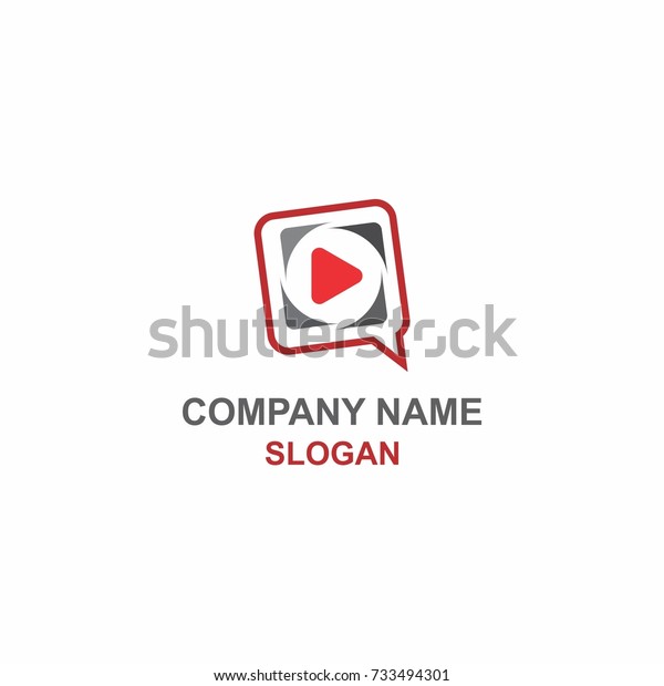 Red Play Button Logo 600w 733494301 