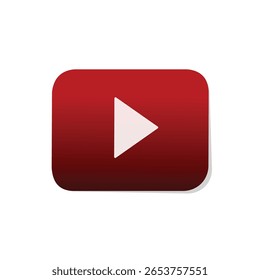 Red play button media player symbol