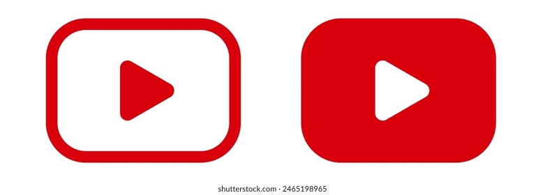Red play button symbol. Minimalist play button icon.