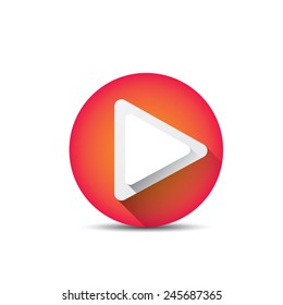 red Play button. vector illustration