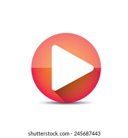 red Play button. vector illustration