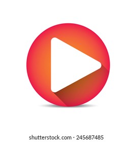 red Play button. vector illustration