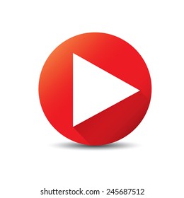 red Play button. vector illustration