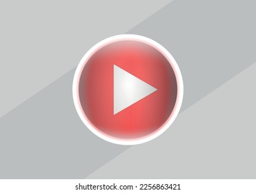 Red play button. Website icon symbol. Vector web button. Stock image. EPS 10.