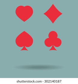 Red Play card's signs vector-icon