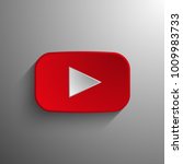 Red play icon button. Icon Vector EPS10. youtube button