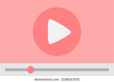 Red play icon on a video screen.