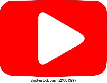 Símbolo del botón de reproducción roja símbolo del logotipo Vector del icono en fondo blanco..eps