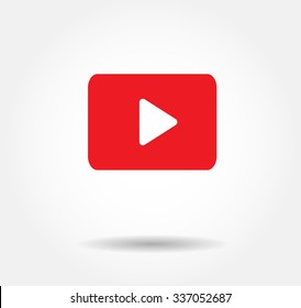 Красный играть векторный логотип, JPG, JPEG, EPS значок Кнопка.youtube плоские социальные медиа фон знак Скачать