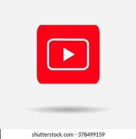 Red Play Vector Logo, JPG, JPEG, EPS Icon Button.youtube Flat Social Media Background Sign Download