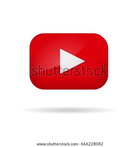 Red play video button vector illustration tube