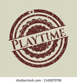 Red Playtime rubber grunge stamp