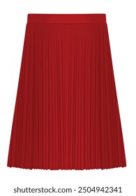 Red  pleated skirt. vector illustration