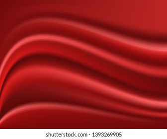 Red pleats fabric background decor