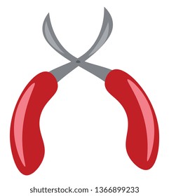 Un vector de herramienta de alicates rojo o una ilustración de color