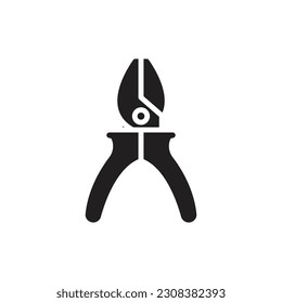 Red Pliers Filled Icon Vector Illustration