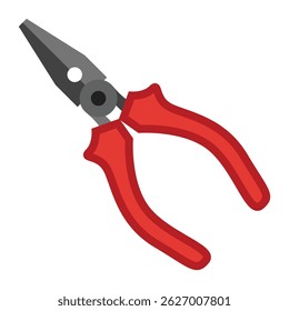 Red pliers icon. Pliers icon in flat style
