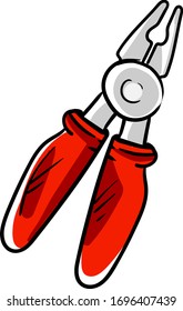 Pinzas rojas, ilustración, vector sobre fondo blanco