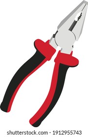Red pliers, illustration, vector on a white background.