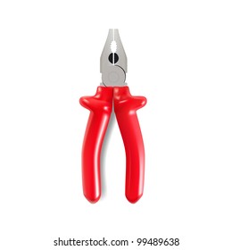 red pliers isolated