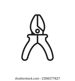 Red Pliers Outline Icon Vector Illustration