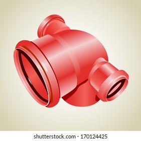 Red plumbing pipe