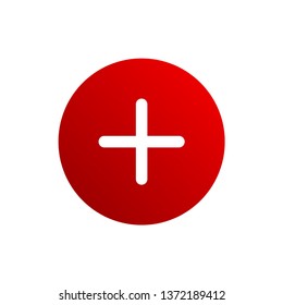 Red plus icon.Magnify icon.Zoom icon.