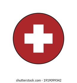red plus on white background vector illustration