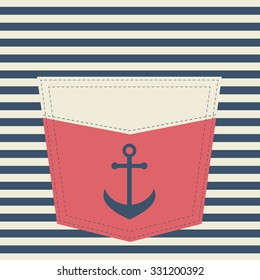 red pocket with anchor
