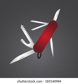 red pocket knife eps10